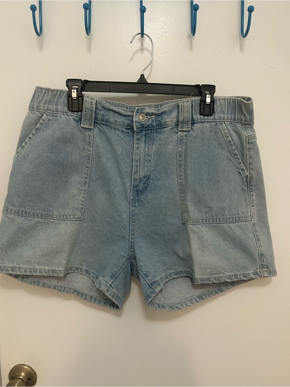Wax Jean Light Blue High-Rise Denim Shorts